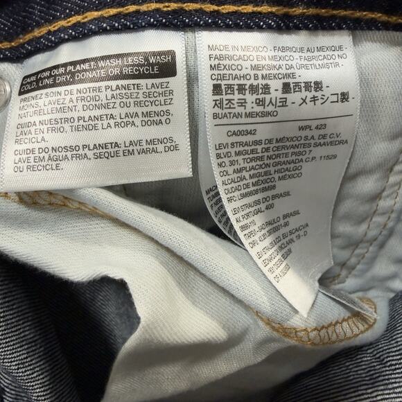 NWT Levis 505 Regular Fit Jeans 40x34 Dark Rinse Straight Leg Denim Blue Mens - Picture 10 of 10